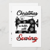 Nähgeschenk | Weihnachten ist besser mit Nähen Dankeskarte (Vorne/Hinten)