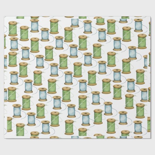 Nähgewinde Wasserfarbmuster Geschenkpapier (Flach)