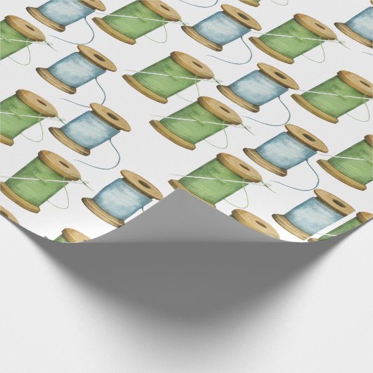 Nähgewinde Wasserfarbmuster Geschenkpapier (Ecke)