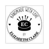 Nähhandgefertigt mit Liebe, Gummistempel (Prägung)