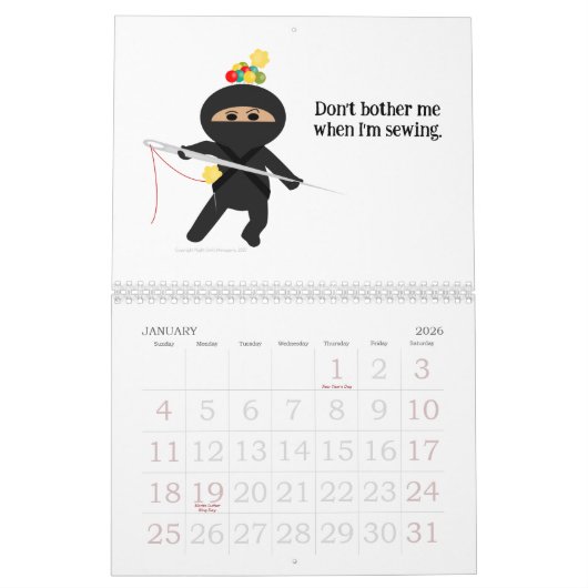 Nähkalender Kalender (Jan 2026)