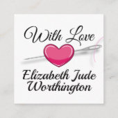 Nähkarte/Nahtstich/Geschenkkarte Begleitkarte (Rückseite)