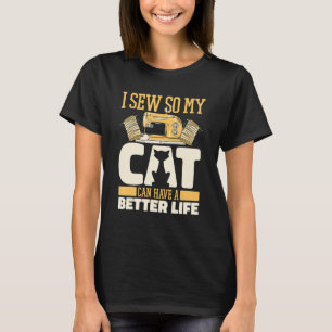 Nähkatze Abwasser Maschine   Näherin Handwerk Nähe T-Shirt
