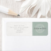 Nähknopf Hochzeitsspitze und grünes Adressetikett (Insitu)