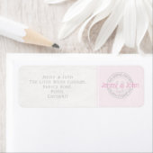 Nähknopf Hochzeitsspitze und rosa Adressetikett (Insitu)