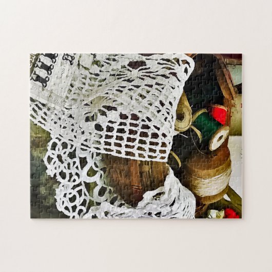 Nähkörbe mit Thread und Spitze Puzzle (Horizontal)