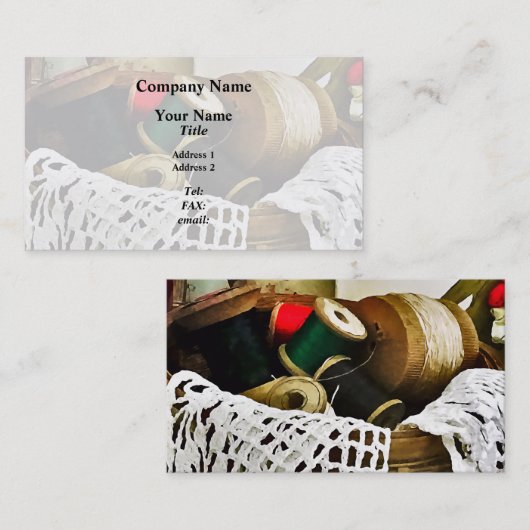 Nähkörbe mit Thread und Spitze Visitenkarte (Vorne/Hinten)