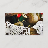 Nähkörbe mit Thread und Spitze Visitenkarte (Rückseite)