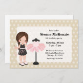 Nähmädchen Einladung (Vorne/Hinten)