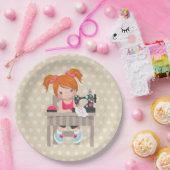 Nähmädchen Pappteller (Party)