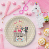 Nähmädchen Pappteller (Party)