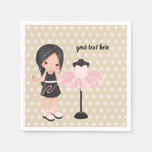 Nähmädchen Serviette (Vorderseite)