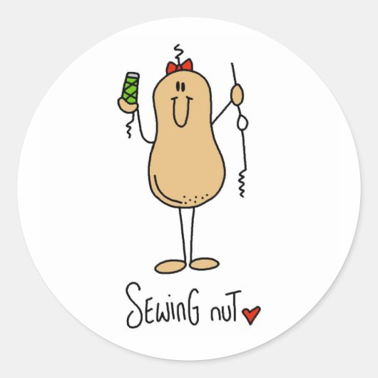 Nähmangen von T - Shirt und Geschenken Runder Aufkleber (Vorderseite)