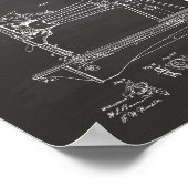 Nähmaschine 1867 Patentenkabine Poster (Ecke)