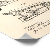 Nähmaschine 1885 Patentkunst - Alter Peper Poster (Ecke)