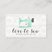 Nähmaschine auf Shabby Chic Lace & Burlap Visitenkarte (Vorderseite)