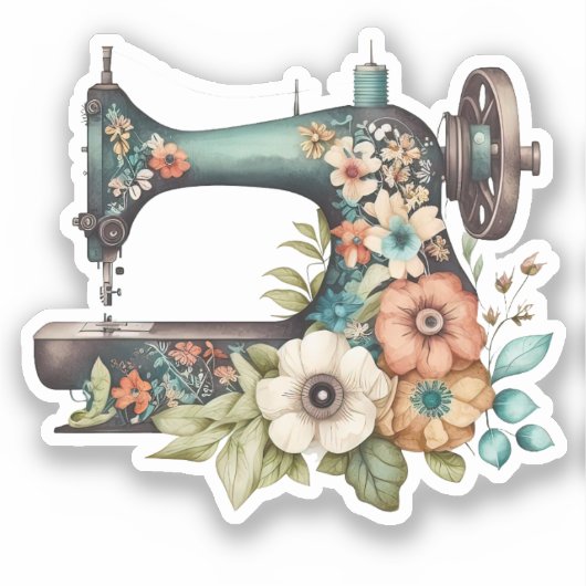 Nähmaschine Aufkleber (Vorderseite)