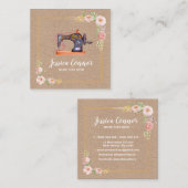 Nähmaschine — Blumenfaser-Visitenkarte Quadratische Visitenkarte (Vorne/Hinten)