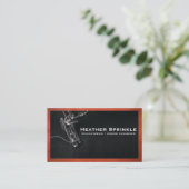 Nähmaschine | Brawn Leather Border Visitenkarte (Stehend Vorderseite)