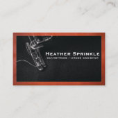 Nähmaschine | Brawn Leather Border Visitenkarte (Vorderseite)