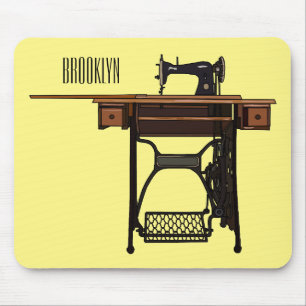 Nähmaschine Cartoon-Illustration Mousepad