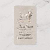 Nähmaschine Cream Off-White Background Visitenkarte (Rückseite)