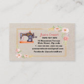 Nähmaschine Cream Off-White Background Visitenkarte (Rückseite)