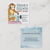 Nähmaschine für Affen - Nahtstich Quadratische Visitenkarte (Vorne/Hinten)