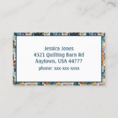 Nähmaschine für Blumenmuster Visitenkarte (Rückseite)