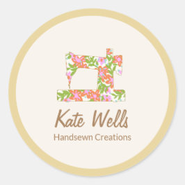 Nähmaschine für Seamstress-Flora Runder Aufkleber