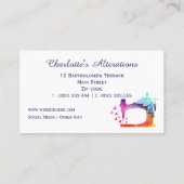 Nähmaschine für Wasserfarben Seamstress Visitenkarte (Rückseite)