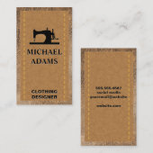 Nähmaschine | geheftet | Brown Leather Visitenkarte (Vorne/Hinten)