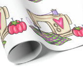 Nähmaschine Geschenkpapier (Rolleneckpunkt)