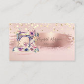 Nähmaschine Gold Confetti, Pinselstrich Visitenkarte (Vorderseite)