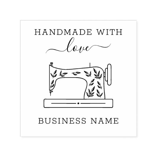 Nähmaschine Handgefertigt mit Liebe Chic Custom Permastempel (Design)