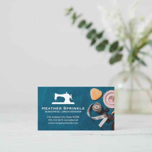 Nähmaschine | Handwerkswerkstatt Visitenkarte (Stehend Vorderseite)