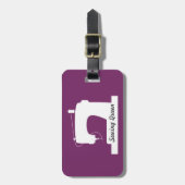 Nähmaschine / Ihr Text {Dark} Gepäckanhänger (Vorderseite vertikal)