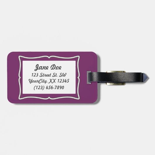 Nähmaschine / Ihr Text {Dark} Gepäckanhänger (Rückseite horizontal)