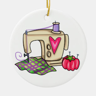 Nähmaschine Keramik Ornament