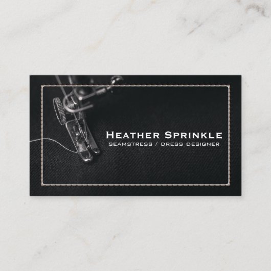 Nähmaschine | Leder | Sticken Visitenkarte (Vorderseite)