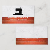 Nähmaschine | | Marmor | Leather Stitched Visitenkarte (Vorne/Hinten)