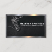 Nähmaschine | Metallische Grenze Visitenkarte (Vorderseite)