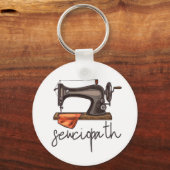 Nähmaschine Minimalistisches Zitat von Sewciopath Schlüsselanhänger (Rückseite)