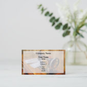 Nähmaschine mit orangefarbenem Thread Visitenkarte (Stehend Vorderseite)