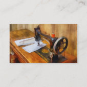 Nähmaschine mit orangefarbenem Thread Visitenkarte (Rückseite)