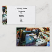 Nähmaschine mit Scheren Visitenkarte (Vorne/Hinten)