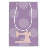 Nähmaschine, Nadel, Stifte, Polka-Punkte Mittlere Geschenktüte (Vorderseite)