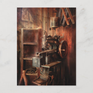 Nähmaschine - Nähmaschine für die Sattelherstellun Postkarte