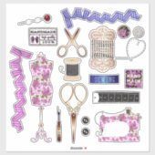 Nähmaschine Nahtstich Aufkleber (Blatt)