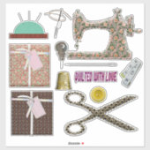 Nähmaschine Nahtstich Aufkleber (Blatt)